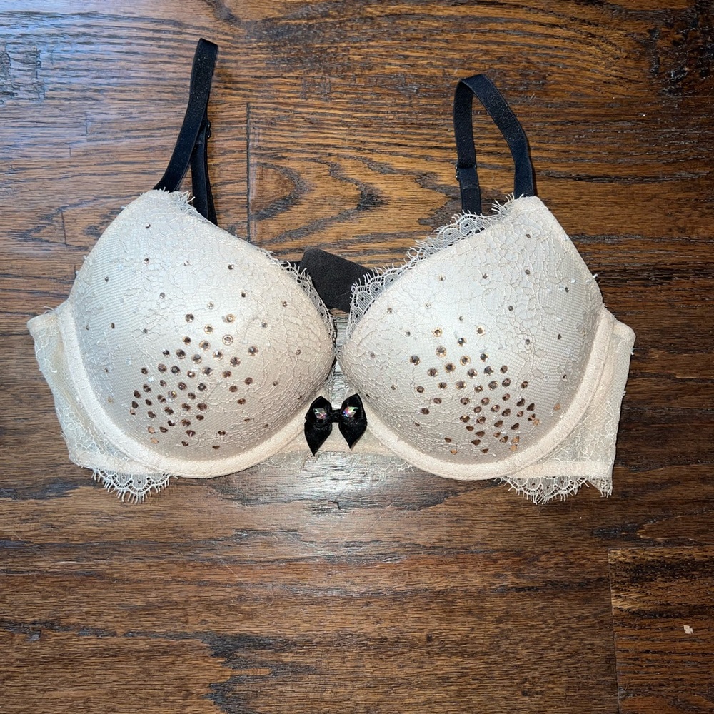 Victoria’s Secret Nude Rhinestone Push-up Bra, 34C